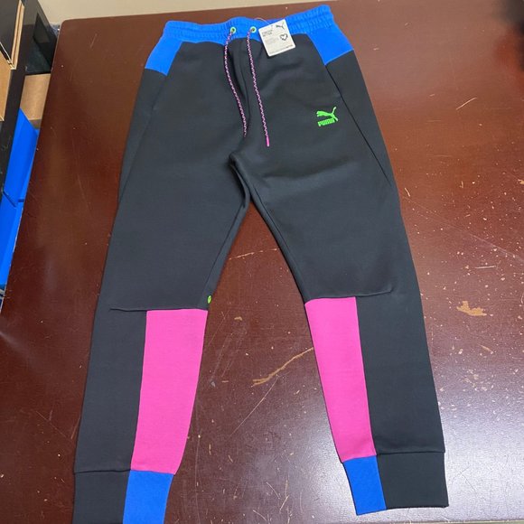 Puma Mens Black Classic Tech CB Elastic Waist Tapered Leg Sweatpants Sz S M XXL - Picture 2 of 3